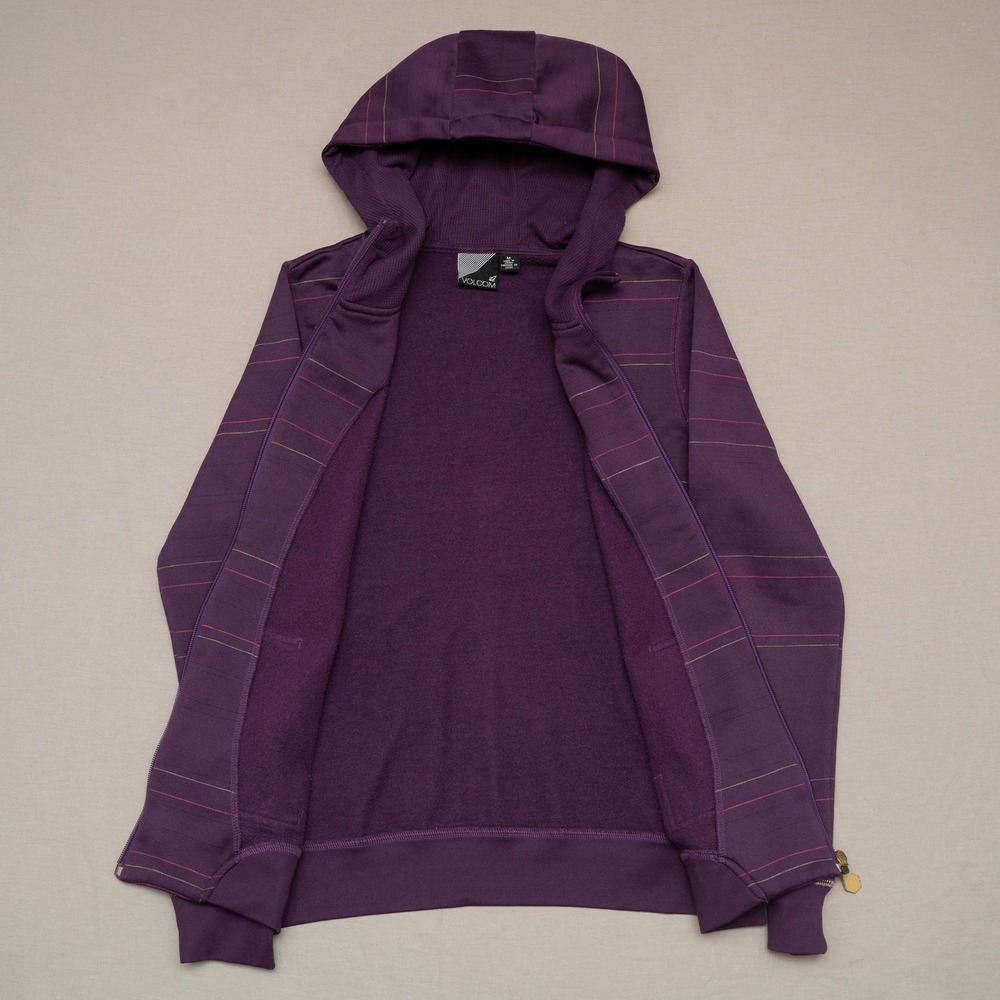 Y2k 2000s Womens Purple‎ Volcom Snowboarding Hoodie Gold Hardware Womens Med - Picture 7 of 10